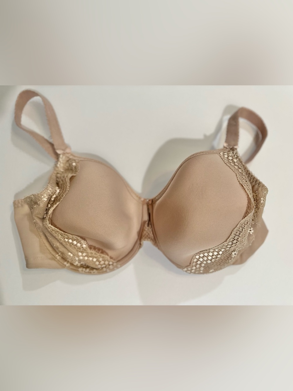 Elomi Charley 40DD Fawn Molded Spacer T-Shirt Bra Lace Underwire EL4383
